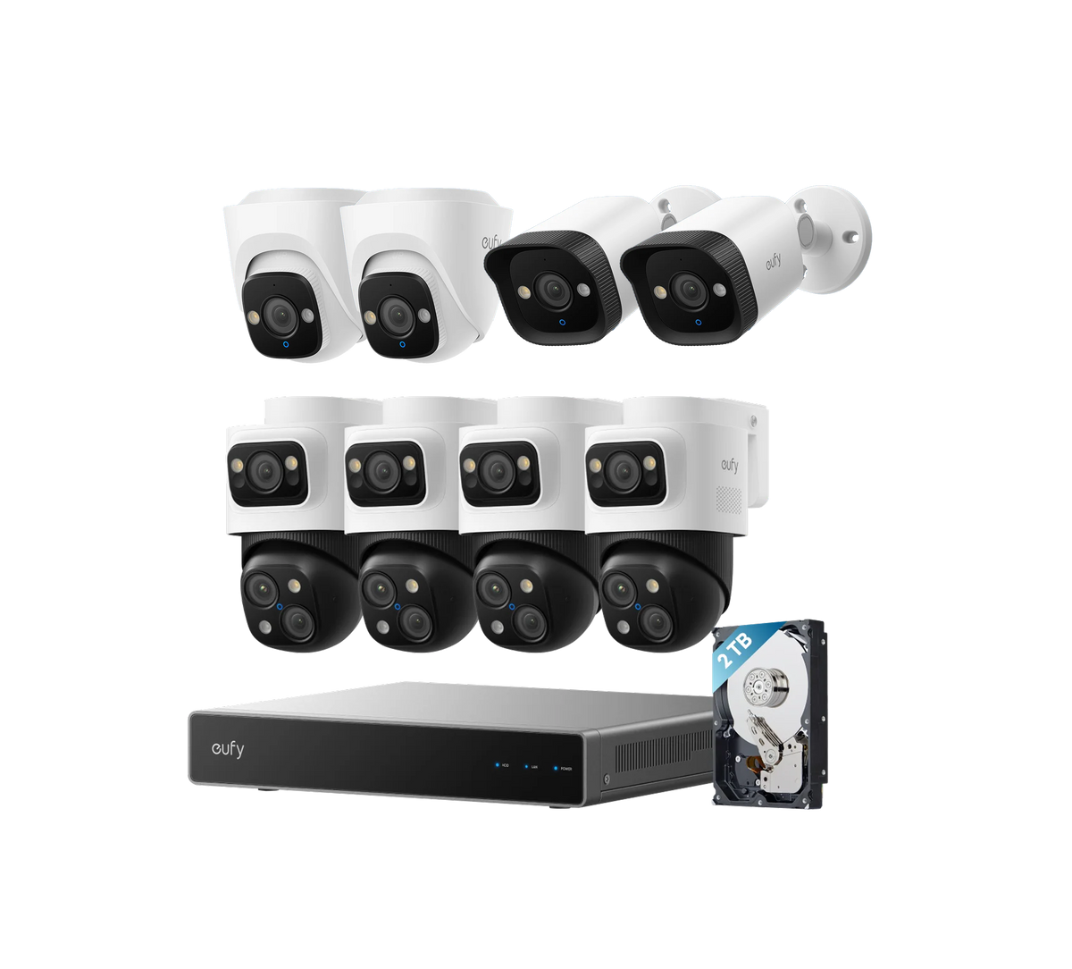 eufy PoE NVR 8-cam kit (S4 Max + 2*Turret Camera E40 + 2*PoE Bullet E41)