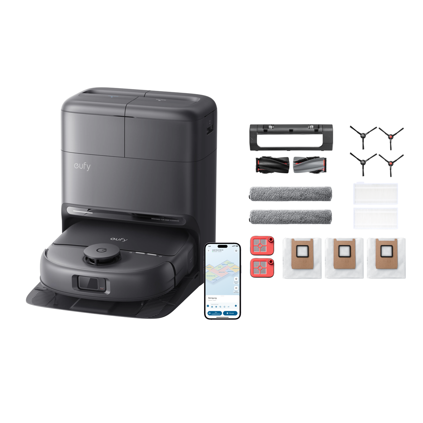 eufy Robotstofzuiger Omni C28 met eufy C28 Omni robotstofzuiger accessoireset