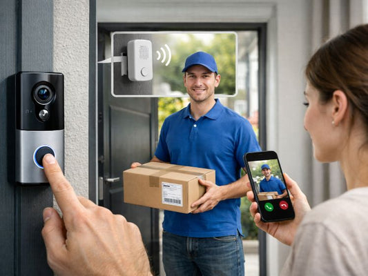 Hoe werkt een deurbel met camera in huis en aan de voordeur?