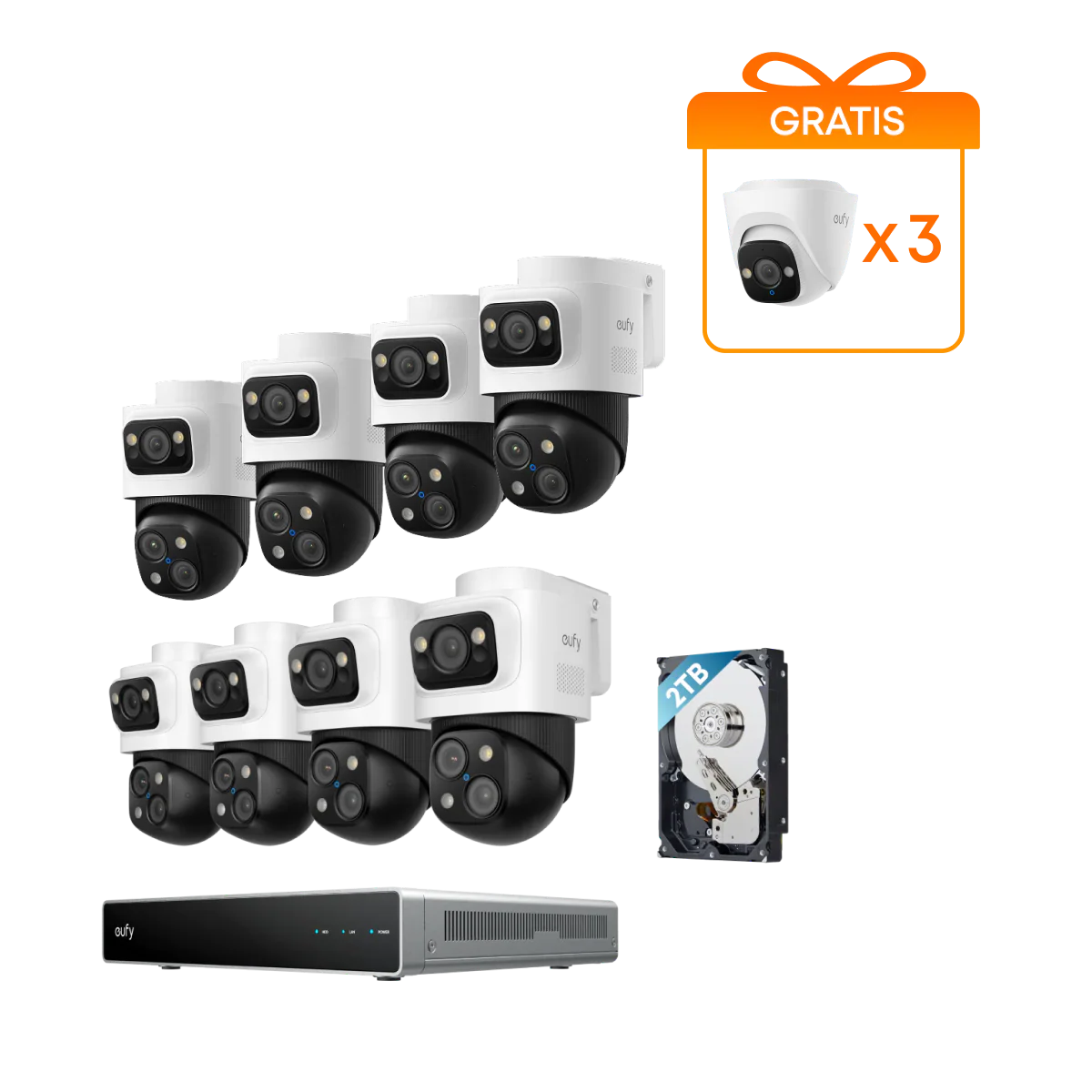 eufy PoE Bullet-PTZ Cam S4 8-Cam kit