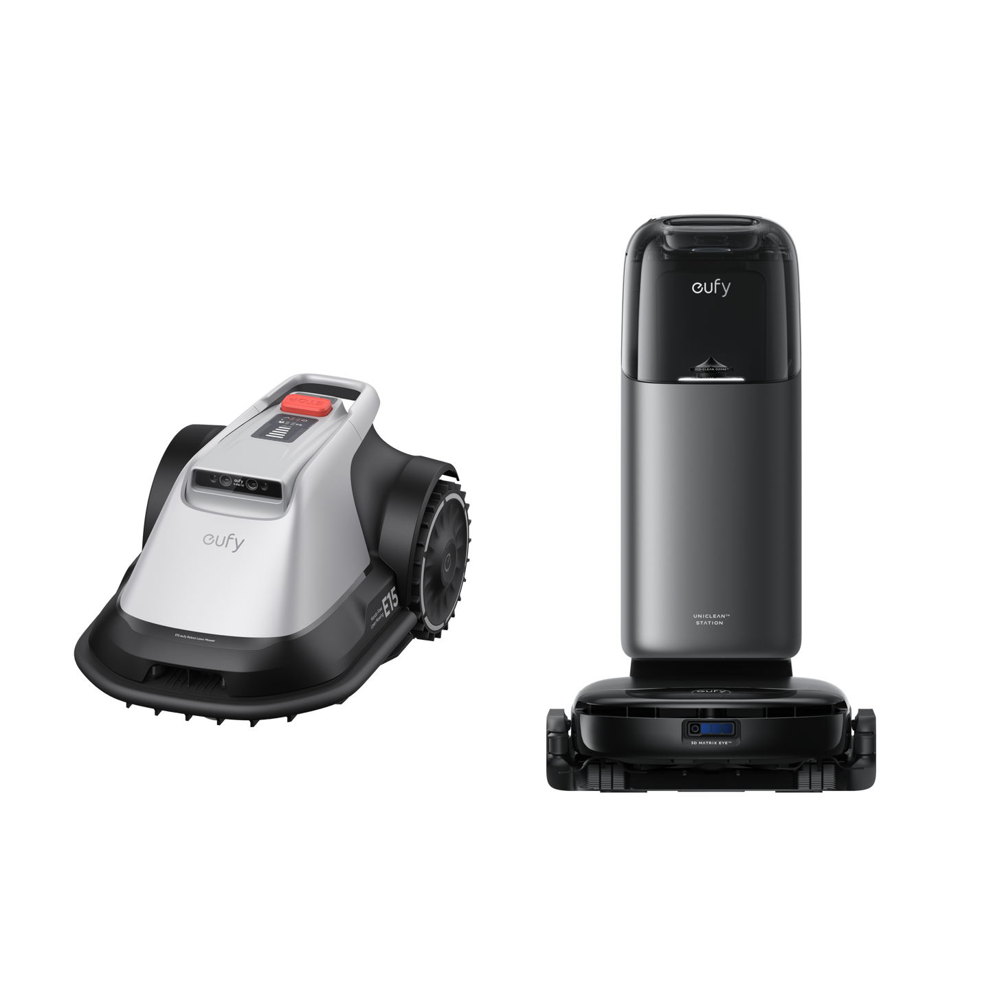 eufy Robotgrasmaaier E15 + eufy Robotstofzuiger Omni S1 Pro