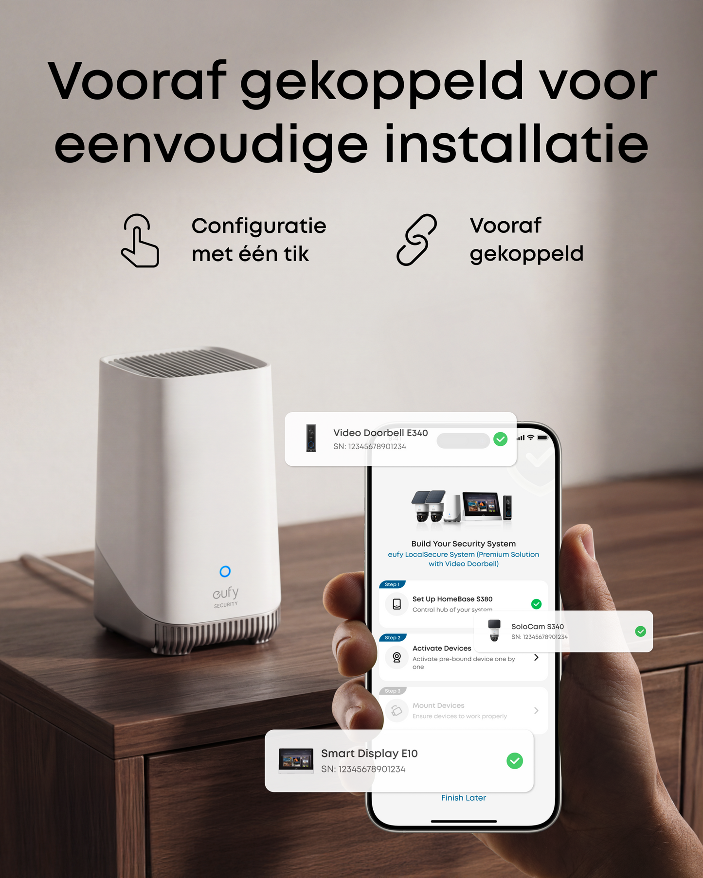 eufy LocalSecure System, 2-Camera + Deurbel Set, HomeBase, Smart Display