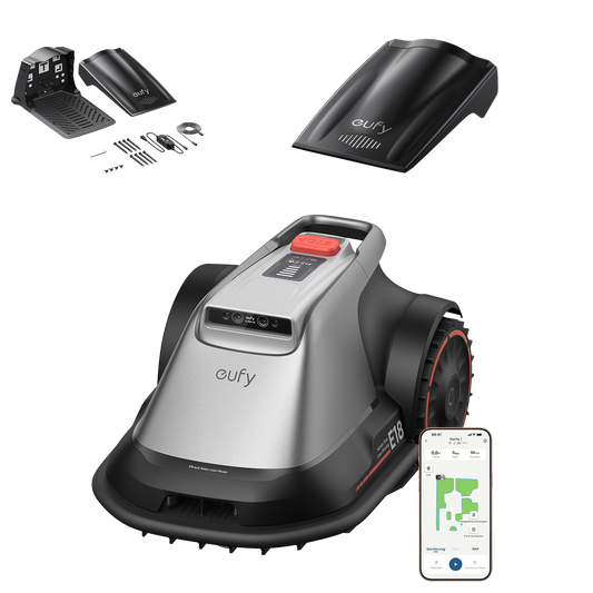 eufy Robotgrasmaaier E18 met eufy laadstation-combinatie voor robotmaaier