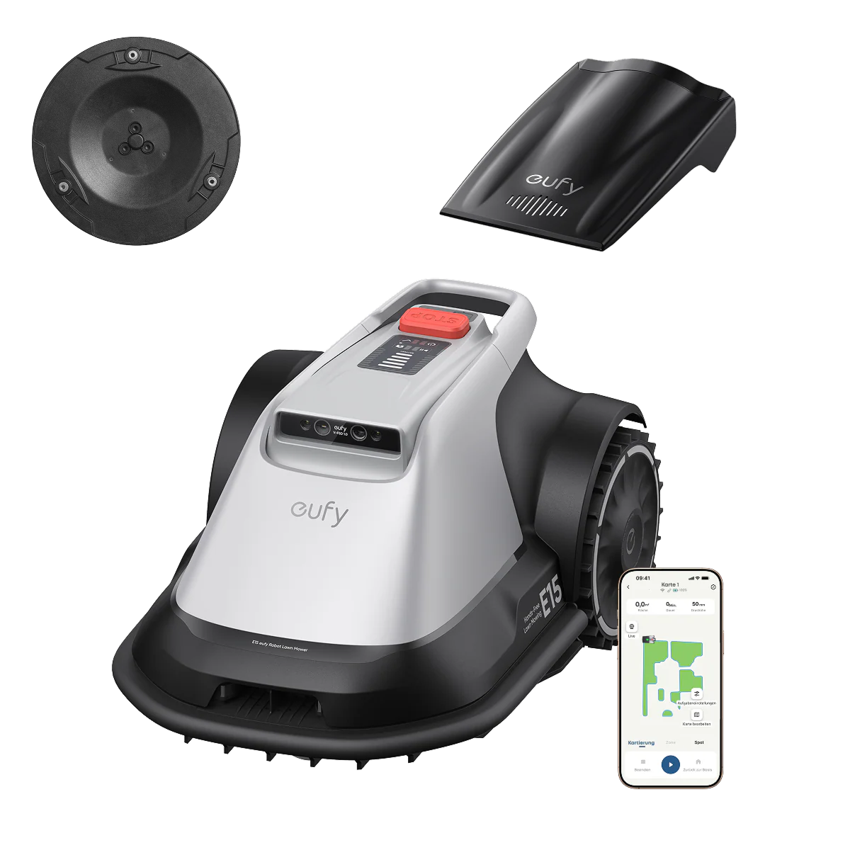eufy Robotgrasmaaier E15 met eufy Complete Schijvenset