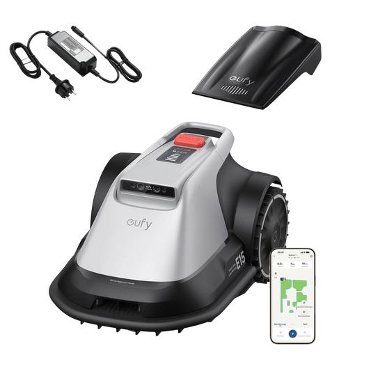eufy Robotgrasmaaier E15 met eufy netadapter voor robotmaaier