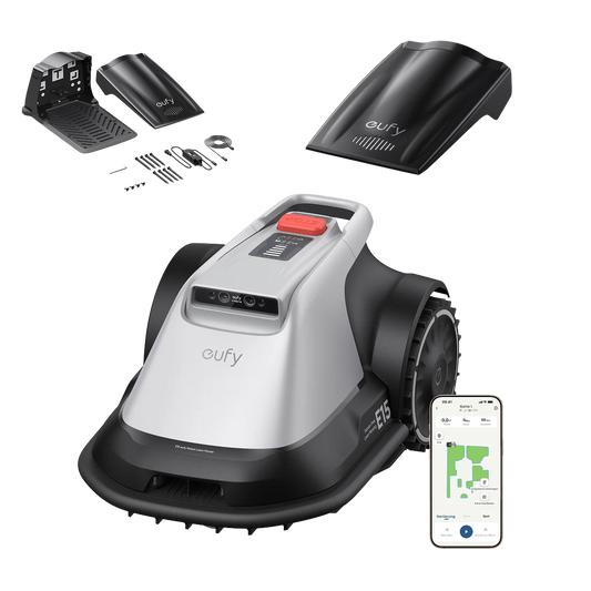 eufy Robotgrasmaaier E15 met eufy laadstation-combinatie voor robotmaaier