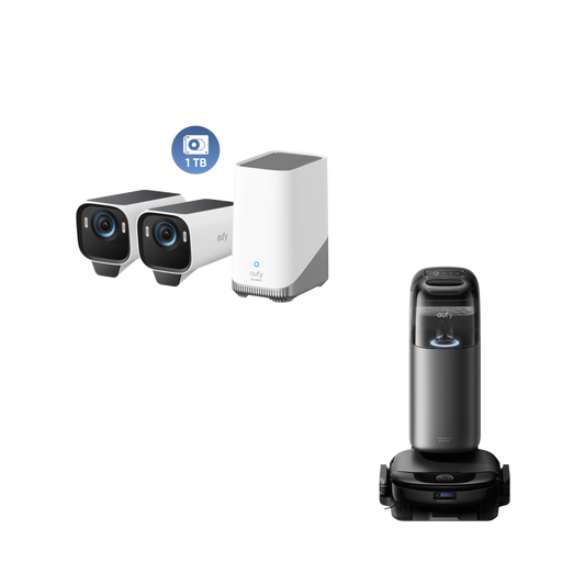 eufy Robotstofzuiger Omni S1 Pro + eufyCam S3 Pro 2-Cam Set + 1 TB Harde Schijf