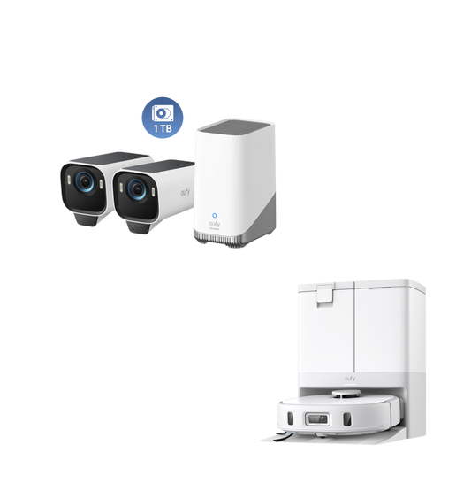 eufy X10 Pro Omni (wit) + eufyCam S3 Pro 2-Cam Set + 1 TB Harde Schijf