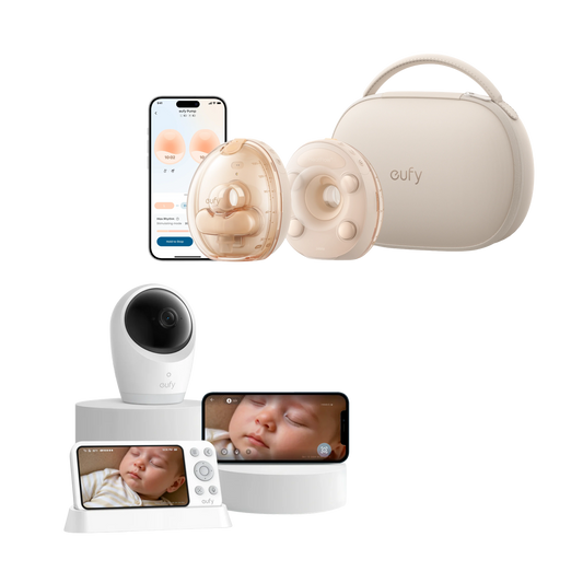 eufy Wearable Breast Pump S2 Pro met eufy Baby Monitor met camera E21, 4K