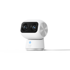 Eufy Security Indoor Cam S350, cámara doble, cámara de seguridad con  resolución 4K UHD, zoom de 8× y PTZ de 360°, IA para
